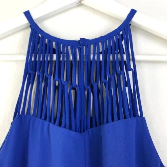 Lulus Royal Blue Halter Swing Dress Size Small - Picture 6 of 10